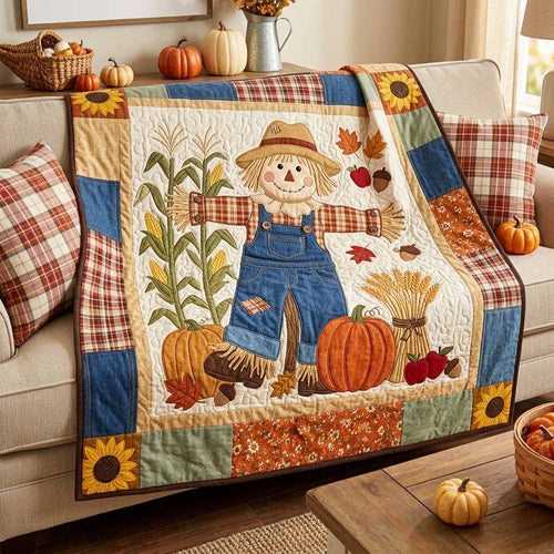 Harvest Scarecrow Quilted Blanket NCU0XD2912