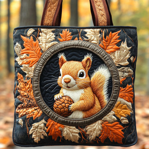 Harvest Squirrel Quilted Tote Bag NCU0TD598