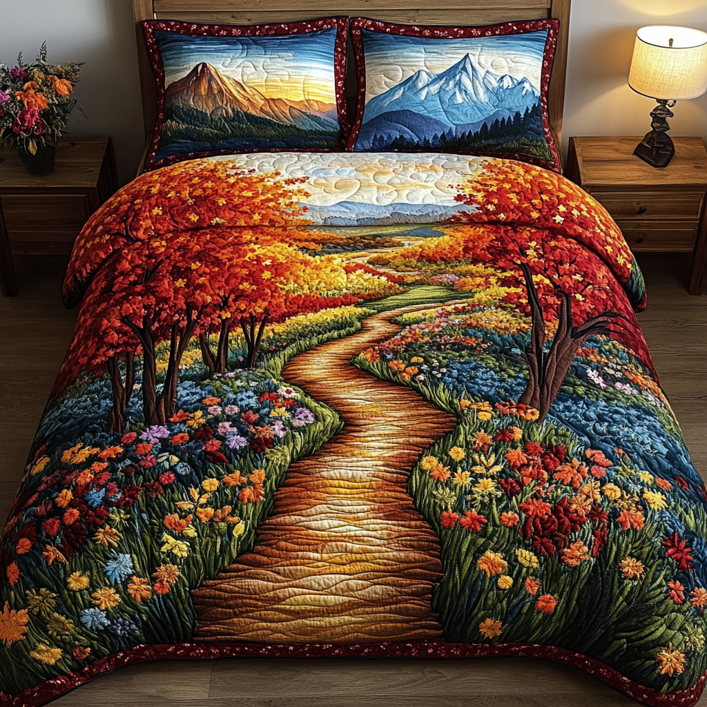 Harvest Stroll 3-Piece Quilted Bedding Set NCU0VL2836