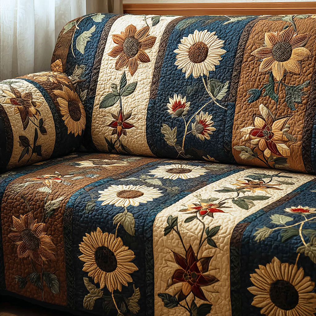 Harvest Sun Quilted Sofa Cover NCU0TD1969