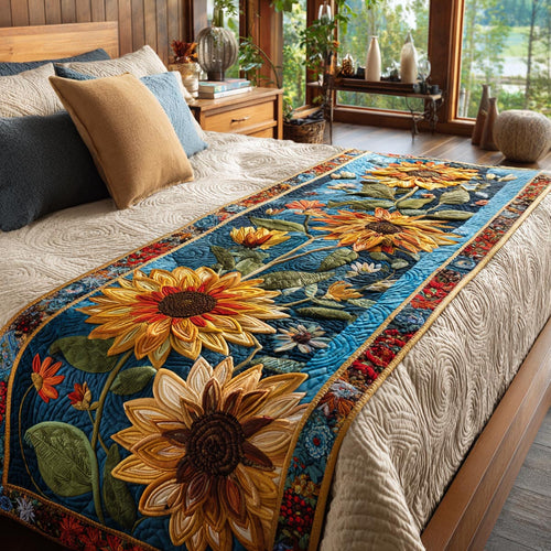 Harvest Sunflower Quilted Bed Runner NCU0DV9472