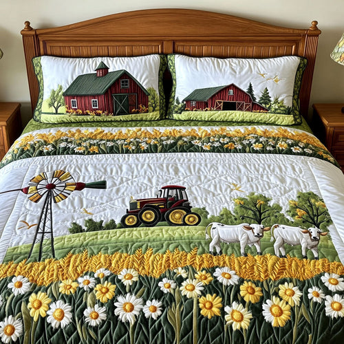 Harvest Time Blossoms 3-Piece Quilted Bedding Set NCU0PT7785