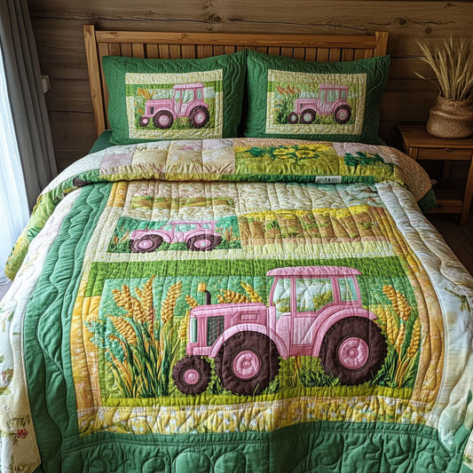 Harvest Tractor 3-Piece Quilted Bedding Set NCU0PT2826