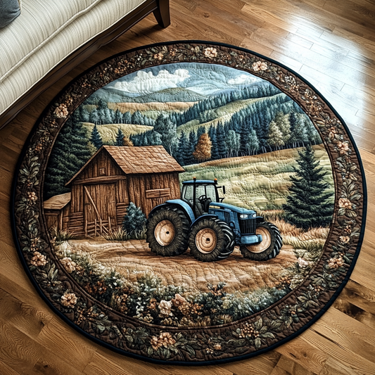 Harvest Tractor Quilted Round Mat NCU0DV4697