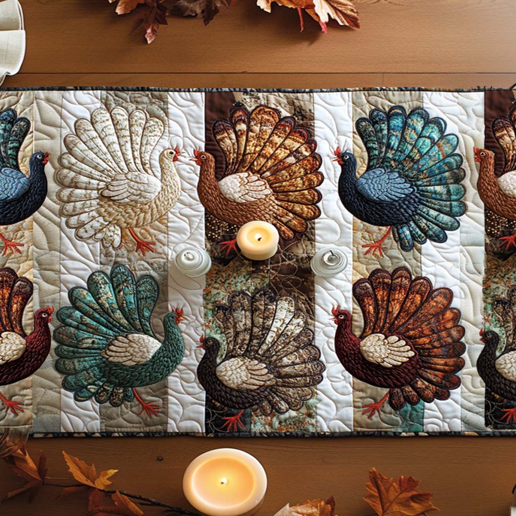 Harvest Turkey Quilted Table Runner NCU0NT10444