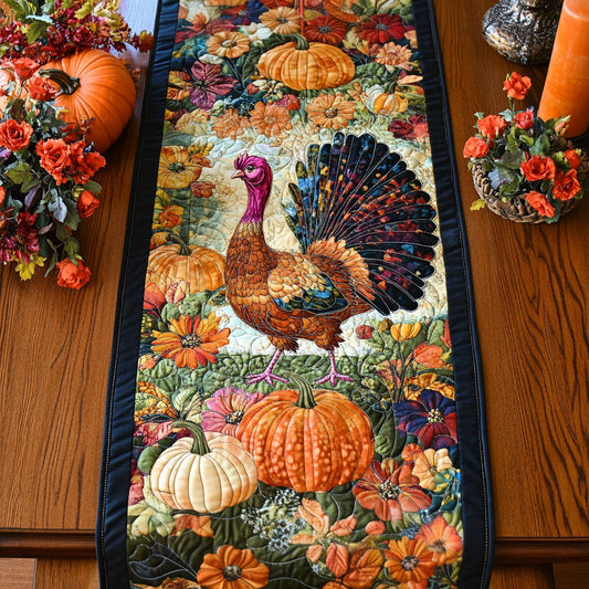 Harvest Turkey Quilted Table Runner NCU0PT663