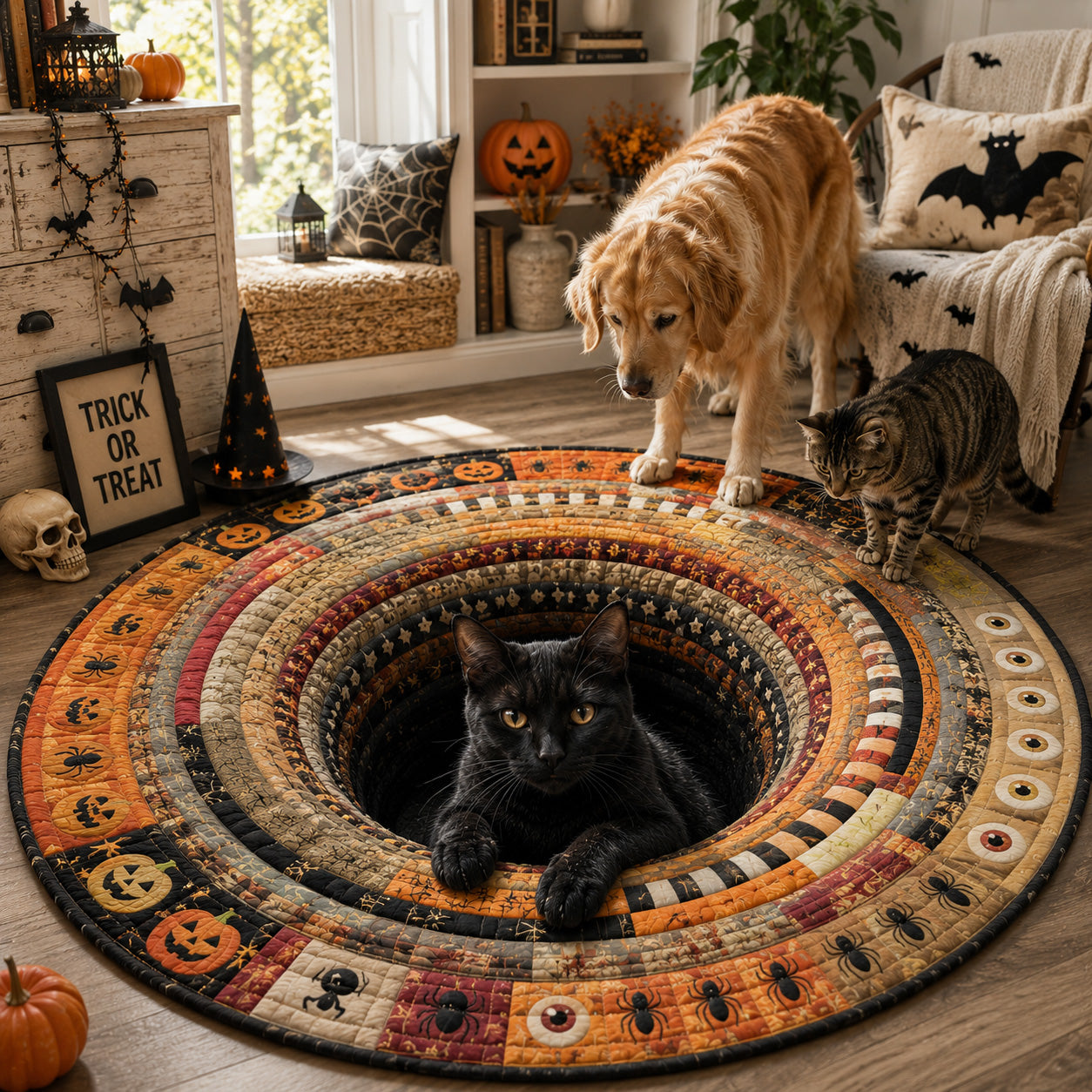 Harvest Watch Quilted Round Mat NCU0VL3613