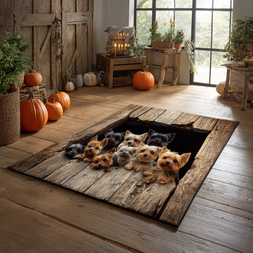 Harvest Yorkie Area Rug NCU0HH1445