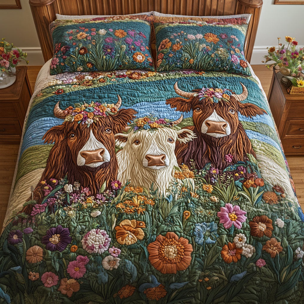 Harvest of the Herd 3-Piece Quilted Bedding Set NCU0PT5726