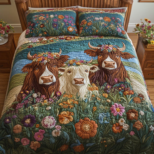Harvest of the Herd 3-Piece Quilted Bedding Set NCU0PT5726