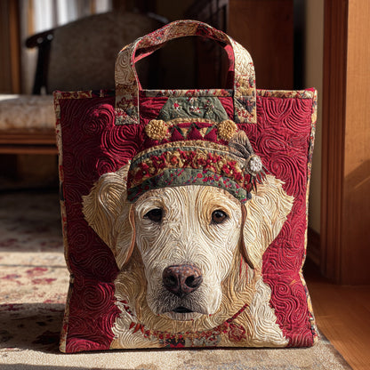 Hat Golden Retriever Quilted Tote Bag NCU0HH208