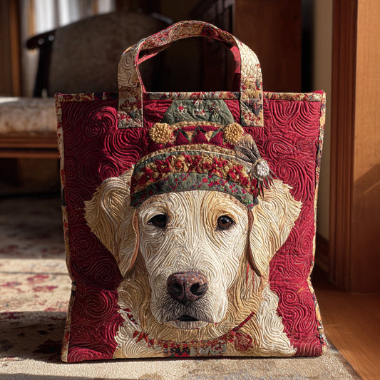 Hat Golden Retriever Quilted Tote Bag NCU0HH208