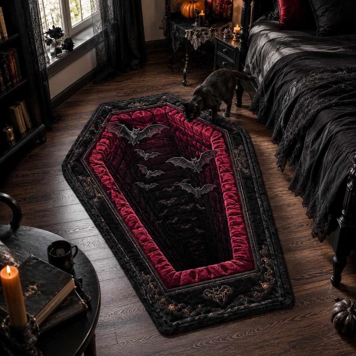 Haunted Coffin Abyss Custom Shape Area Rug NCU0DV9849