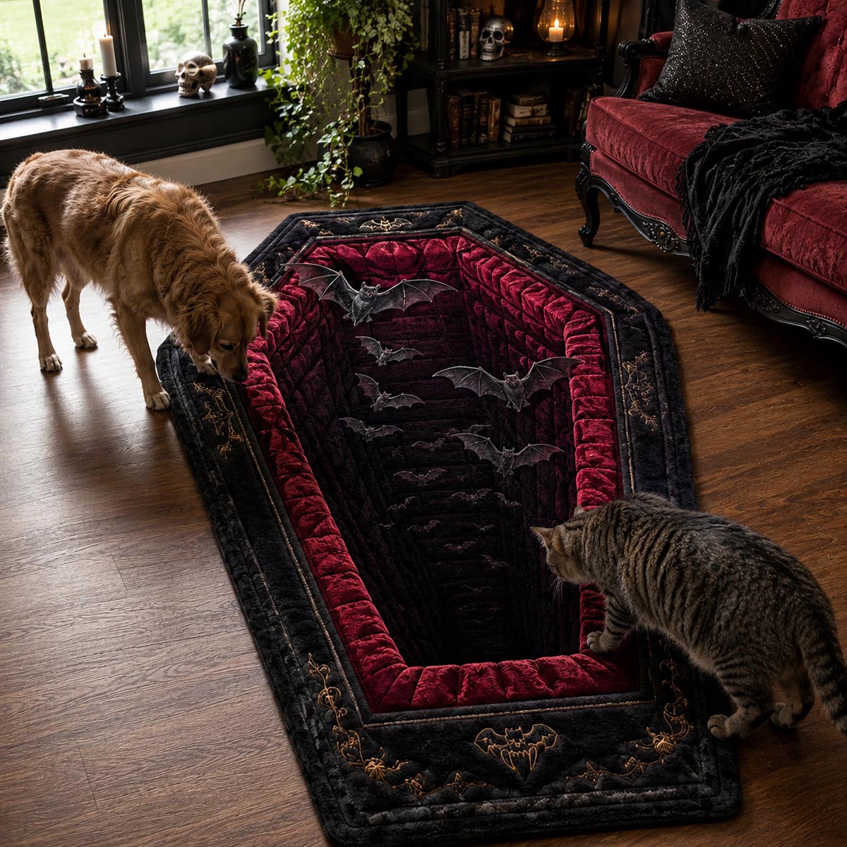 Haunted Coffin Abyss Custom Shape Area Rug NCU0DV9849