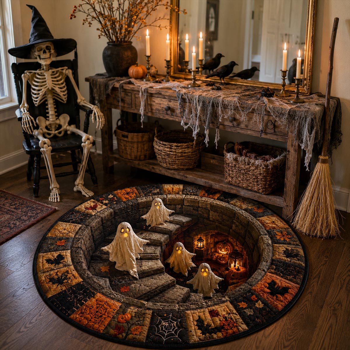 Haunted Stairway Round Carpet NCU0DV9838