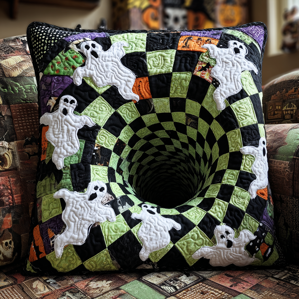 Haunted Whirl Quilted Pillow Case NCU0DV7383