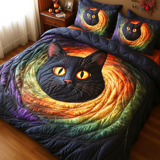 Haunted Cat 3-Piece Quilted Bedding Set NCU0TD513