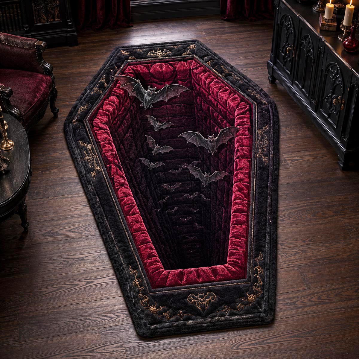 Haunted Coffin Abyss Custom Shape Area Rug NCU0DV9849
