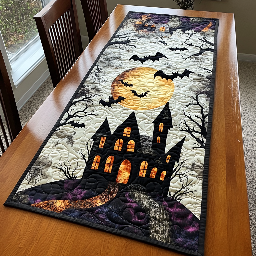 Haunted Glow Quilted Table Runner NCU0DK9377