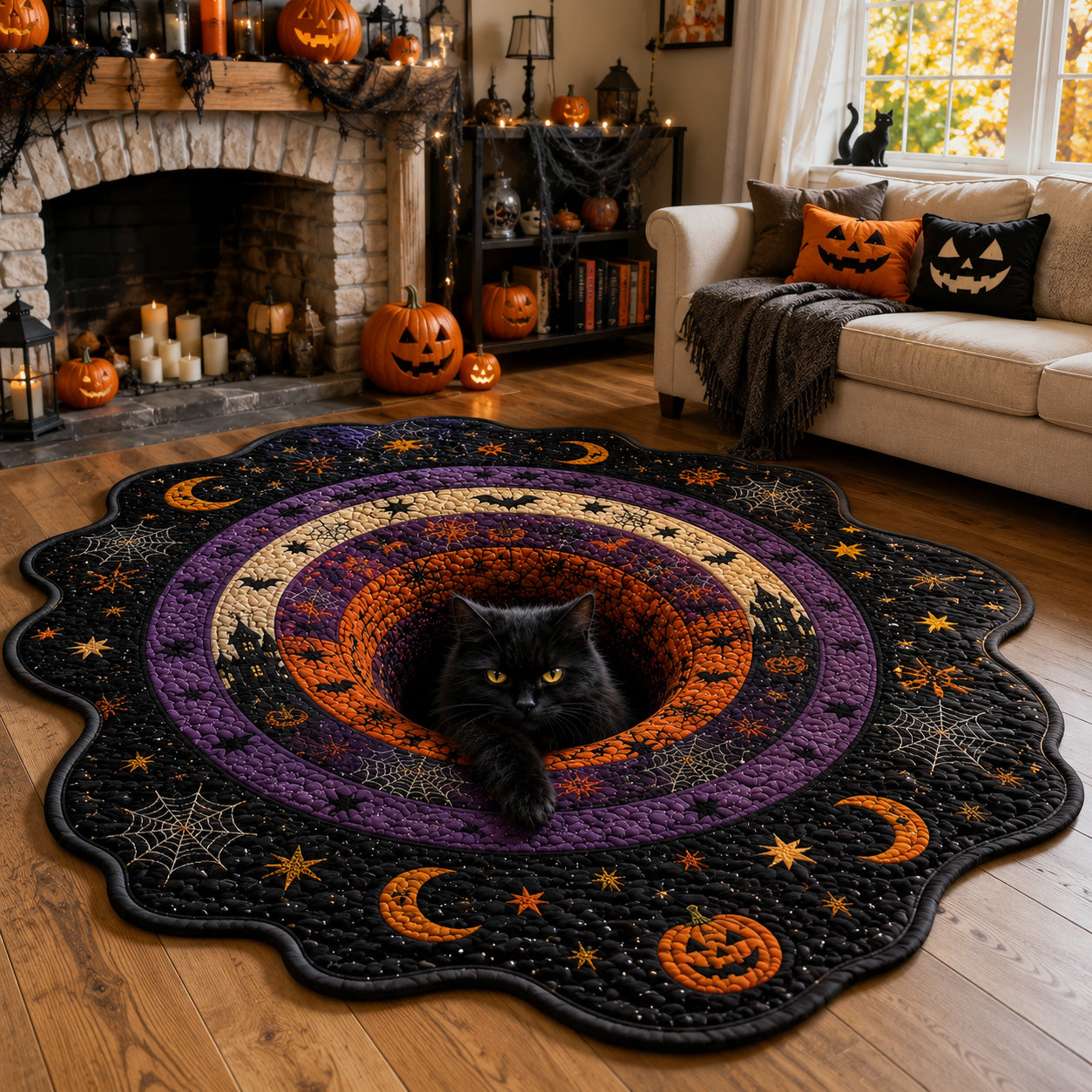 Haunted Moon Custom Shape Area Rug NCU0VL3594