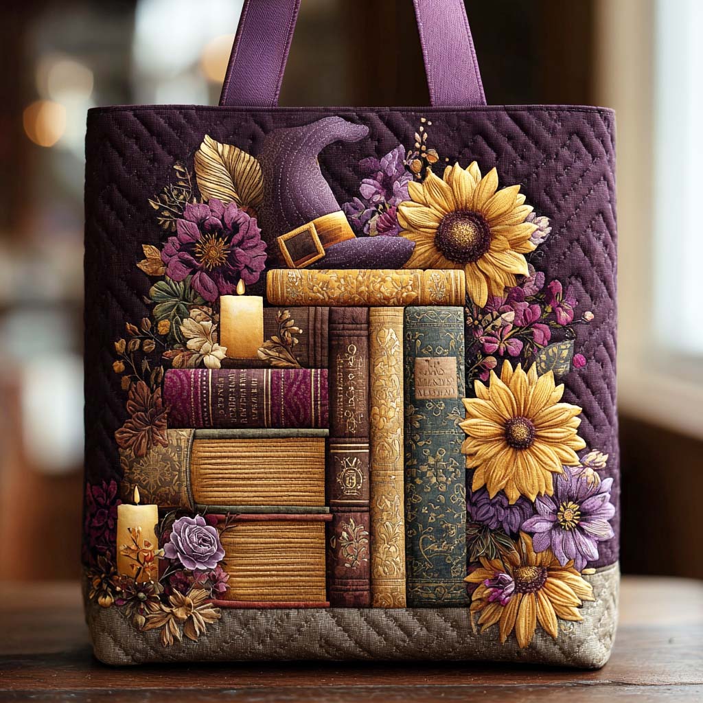 Haunted Page Quilted Tote Bag NCU0TD186