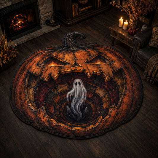 Haunted Pumpkin Custom Shape Area Rug NCU0TD2919