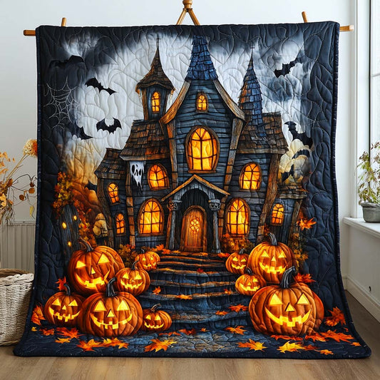 Haunted Pumpkin Manor Quilted Blanket NCU0NT9523
