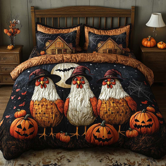 Haunted Pumpkin Night 3-Piece Quilted Bedding Set NCU0XD229