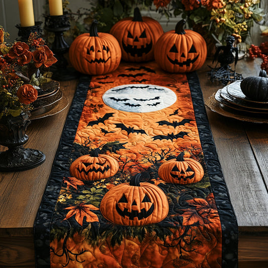 Haunted Pumpkin Quilted Table Runner NCU0DV7166