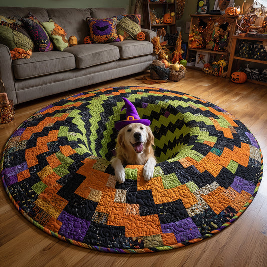 Haunted Retriever Quilted Round Mat NCU0TH3248