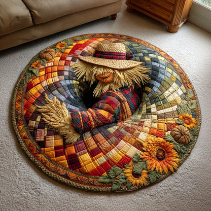 Haunted Scarecrow Quilted Round Mat NCU0TD483