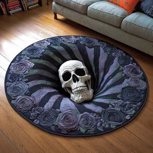Haunted Skull Quilted Round Mat NCU0NT9928