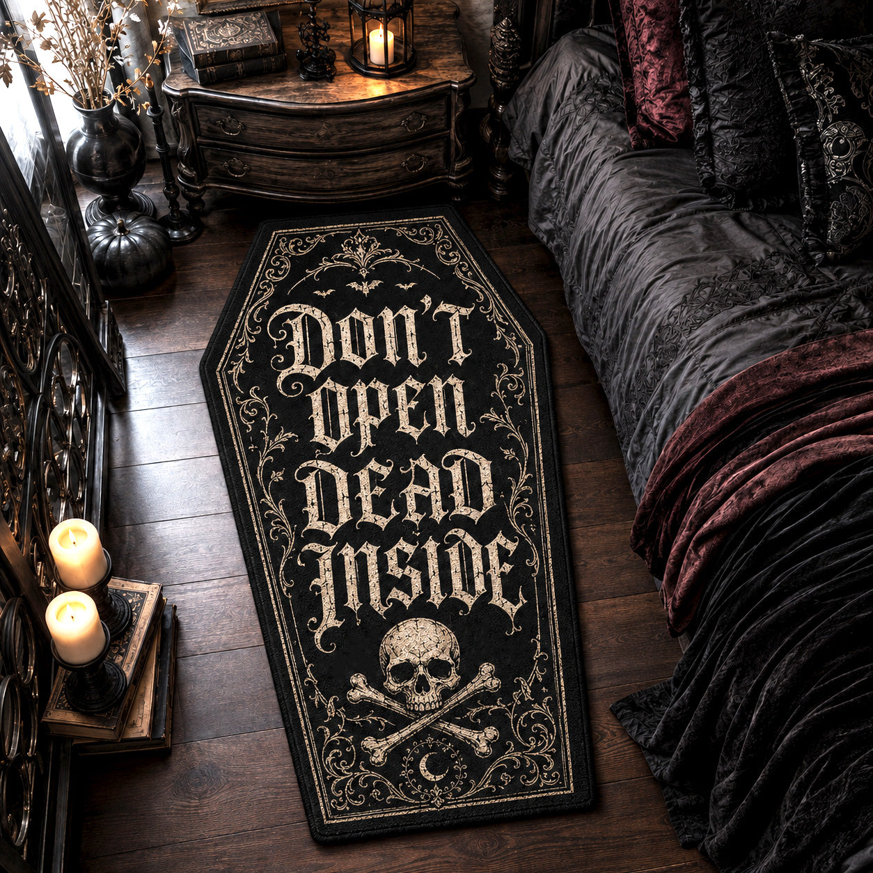 Haunted Warning Custom Shape Area Rug NCU0TV2142