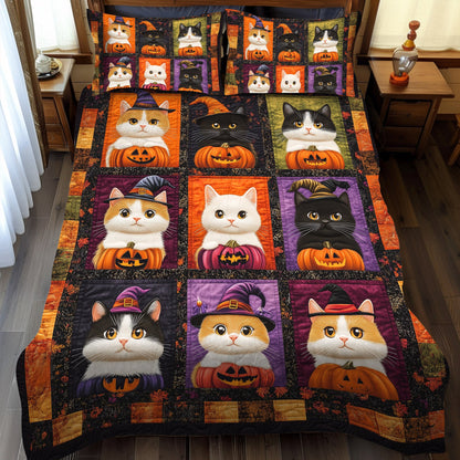 Haunted Whiskers 3-Piece Quilted Bedding Set NCU0TL1173