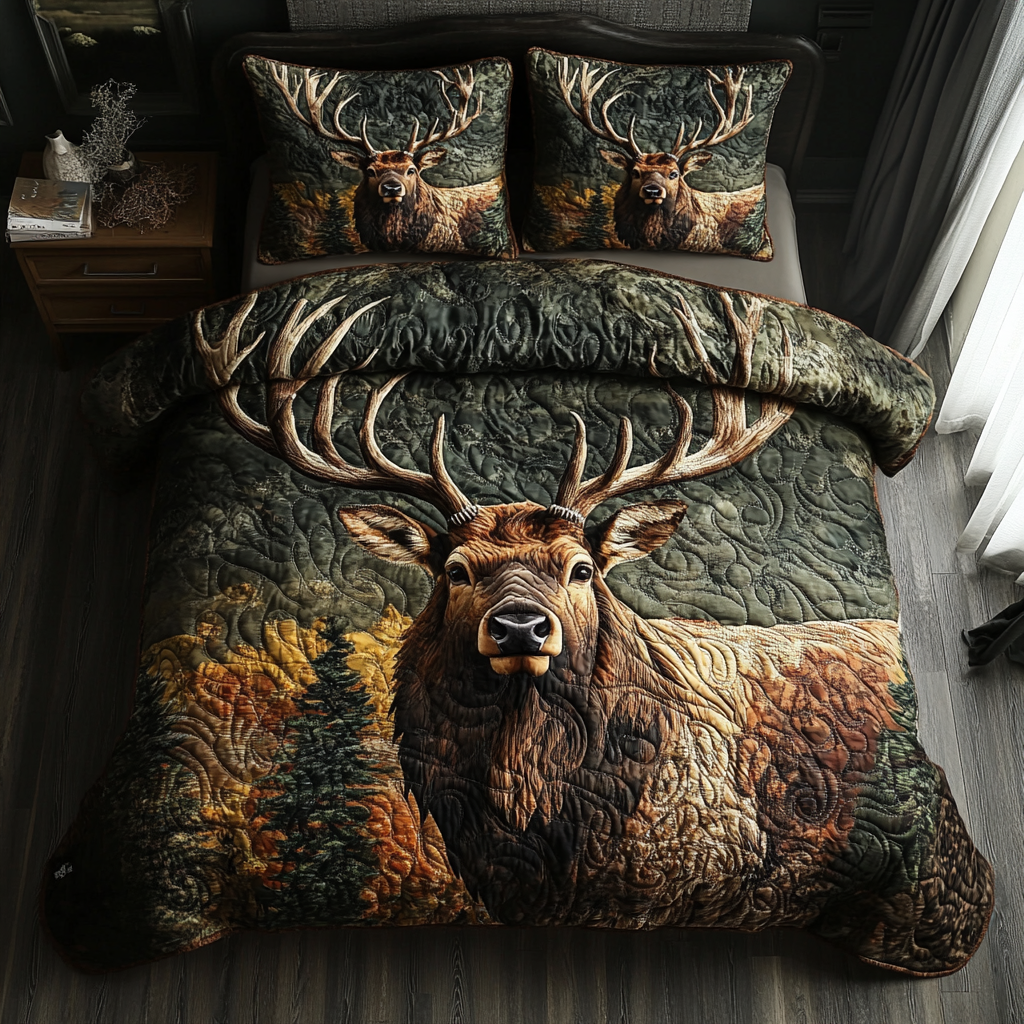 Haven of the Herd 3-Piece Quilted Bedding Set NCU0DV2651