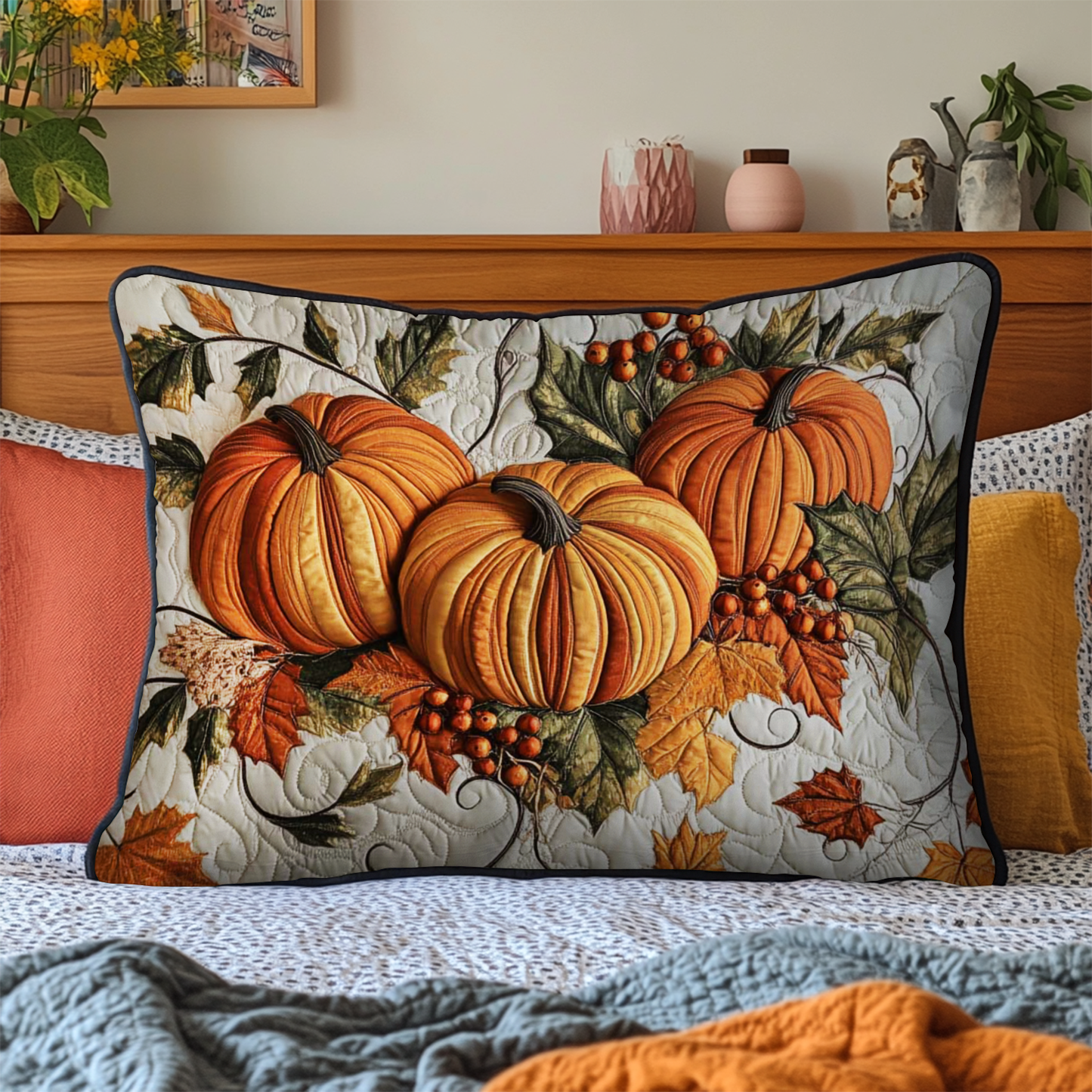 Haverst Blessing Joy Quilted Bedding Pillow Case NCU0NT8354