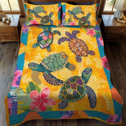 Hawaii Turtle 3-Piece Quilted Bedding Set NCU0TL465