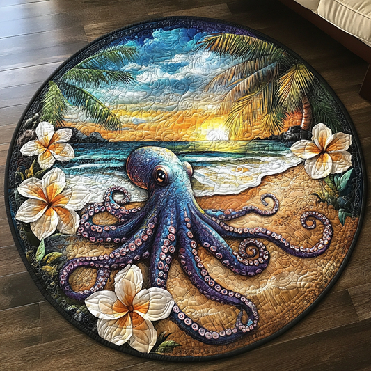 Hawaii Octopus Quilted Round Mat NCU0DV5241