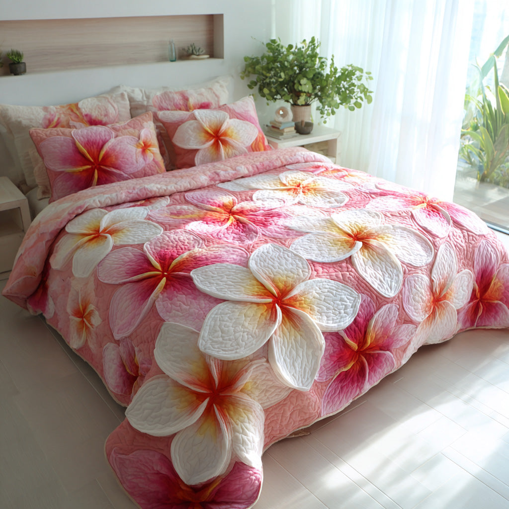 Hawaiian Bloom 3-Piece Quilted Bedding Set NCU0VL3567