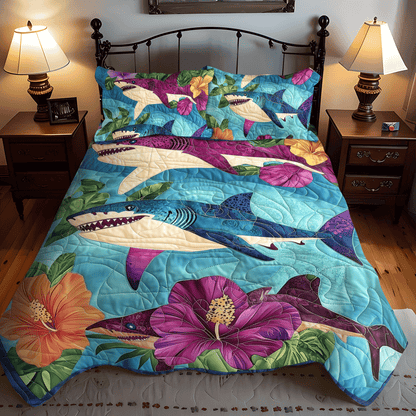 Hawaiian Shark Quilted Bedding Set NCU0DV935