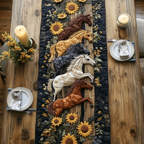 Hayfield Horses Quilted Table Runner NCU0VH5674