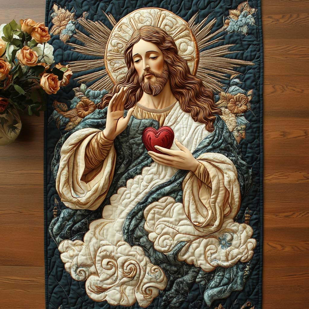 He Lives Quilted Table Runner NCU0NT7778