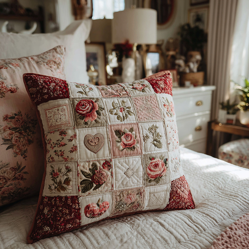 Heart Bloom Quilted Pillow Case NCU0DV9138