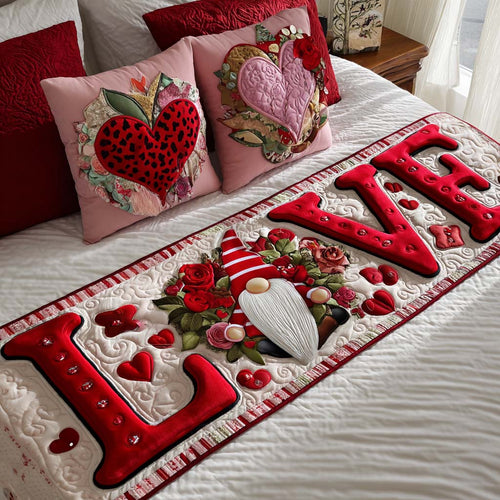 Heart Blooming Quilted Bed Runner NCU0NT11662