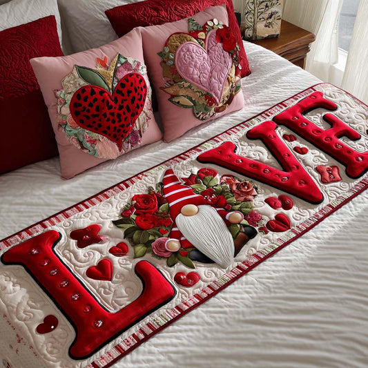 Heart Blooming Quilted Bed Runner NCU0NT11662