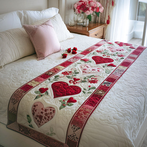 Heart Blossom Quilted Bed Runner NCU0PT10808