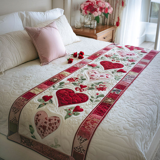 Heart Blossom Quilted Bed Runner NCU0PT10808