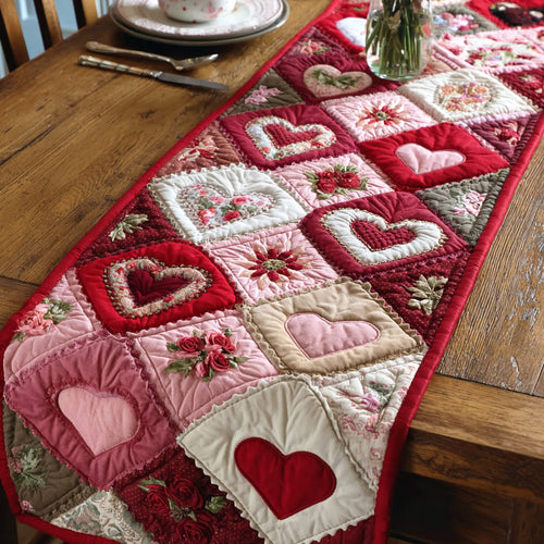 Heart Bouquet Quilted Table Runner NCU0TD2152