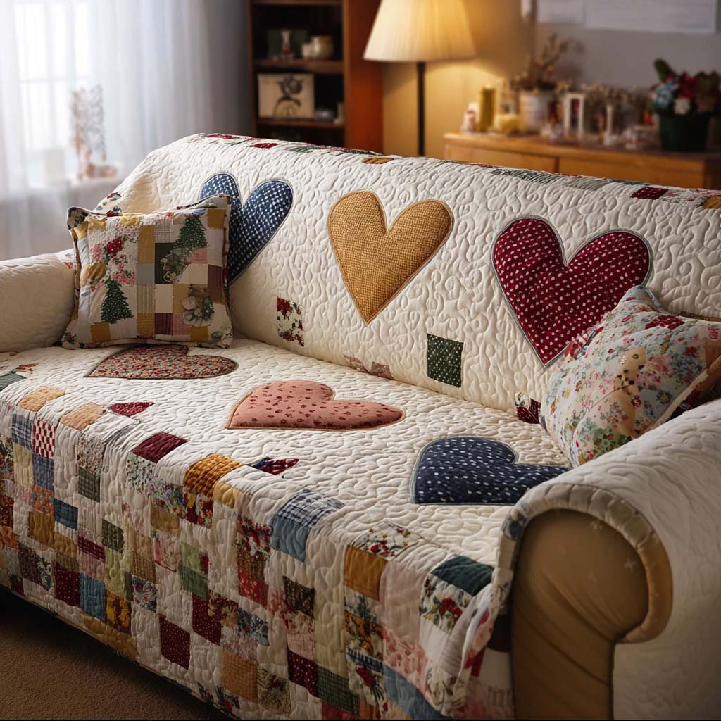 Heart Breeze Quilted Sofa Cover NCU0NT11521