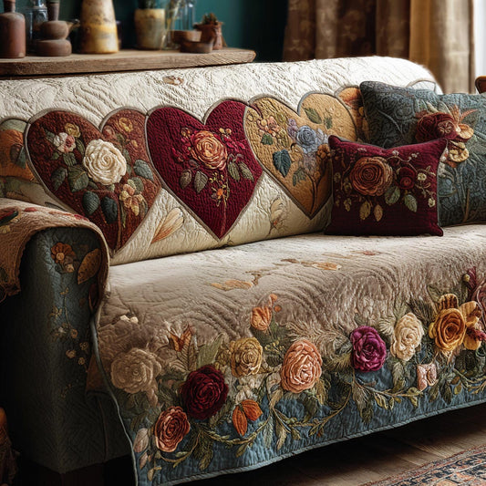 Heart Quilted Sofa Cover NCU0VT371